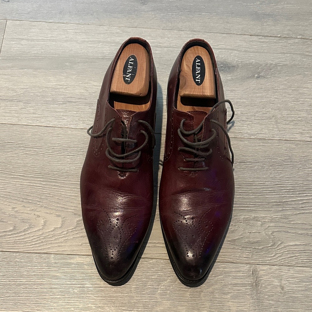 Carrucci Men's Dark Red Oxford Shoes